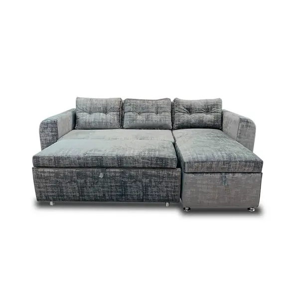 Sofá modular de lino gris