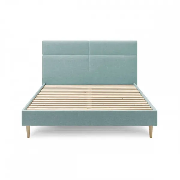 Cama queen tapizada en tela