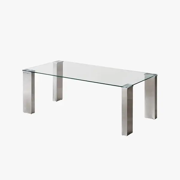Mesa de centro con vidrio templado